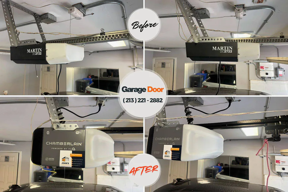 Before and after: garage door repair Snead, AL